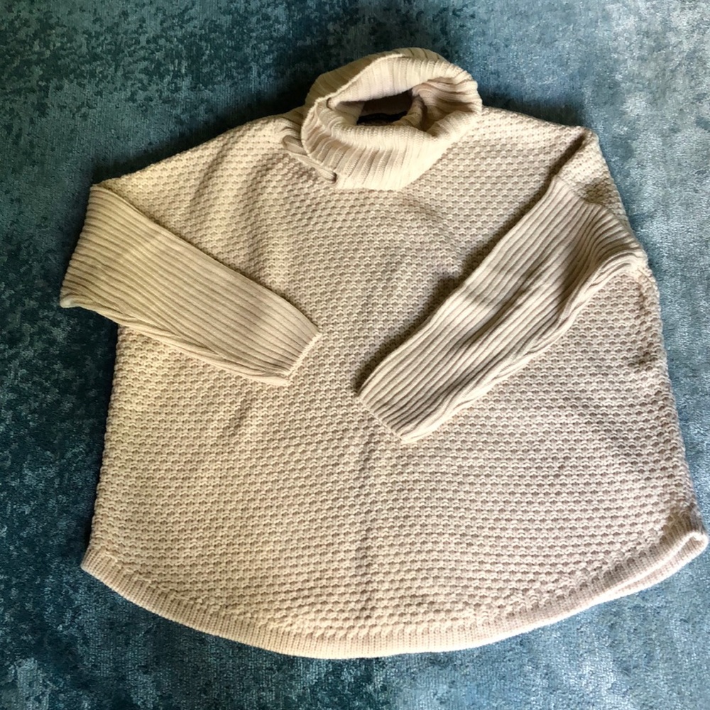Oversized cream turtleneck sweater
